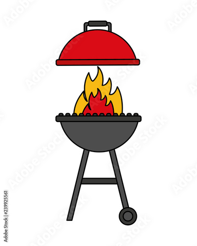 grill barbecue flame on white background