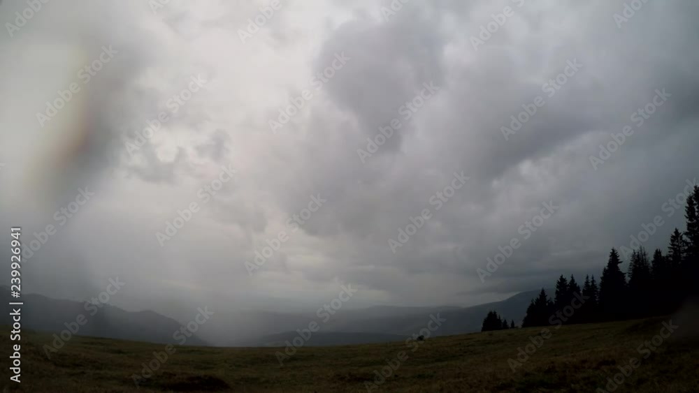 Mountain Landscape with Clouds and Rain Time Lapse Mountain Landscape with Clouds and Rain Time Lapse