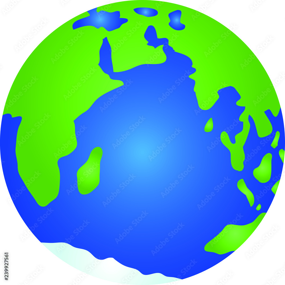 Illustration of a round gradation earth