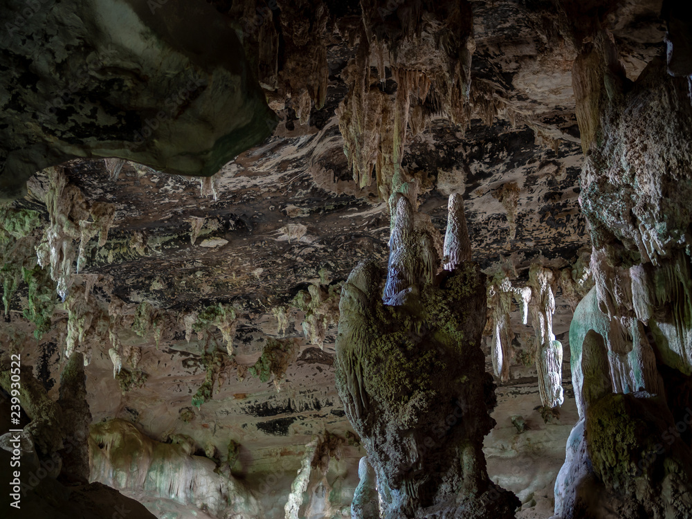 Landscape inside ancient cave