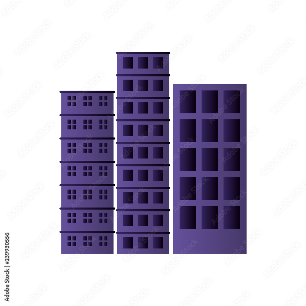 tall buildings isolated icon