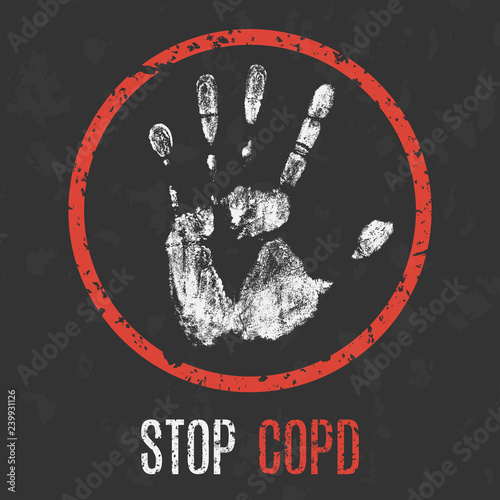 vector illustration. The medical diagnosis. Stop copd.