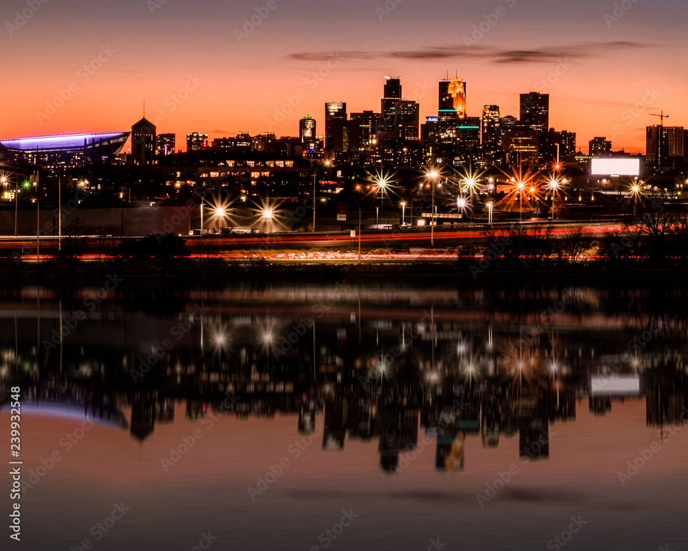 Minneapolis downtown skyline at sunset Minneapolis downtown skyline at sunset