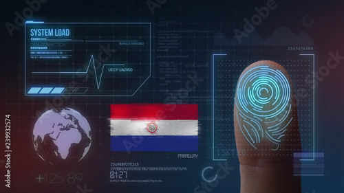 Finger Print Biometric Scanning Identification System. Paraguay Nationality