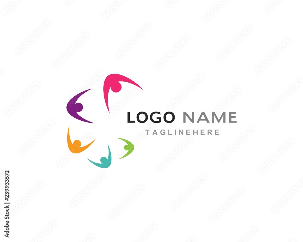 Fototapeta premium community care Logo template