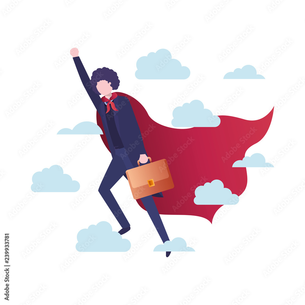 businessman with hero coat character businessman with hero coat character