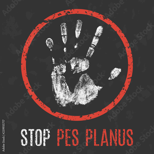 vector illustration. Human sickness. Stop pes planus.