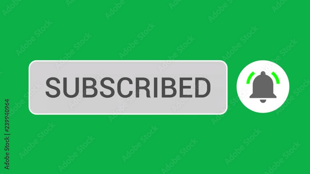 Mouse Clicking Subscribe Button and Bell Notification with White Border ...