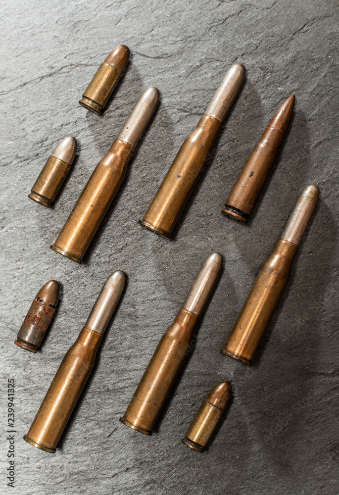 Weapon cartridges ammunitions background