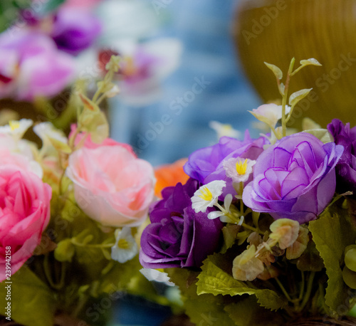 Plastic Roses Flowers Background