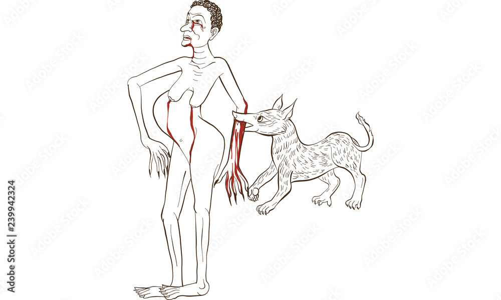 Fototapeta premium man in Thai traditional painting, vector