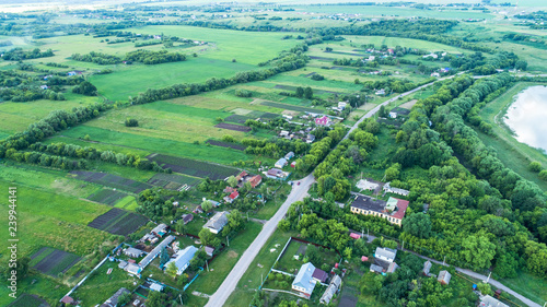 village in central Russia photographed from a height photo