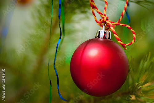christmas ball on tree
