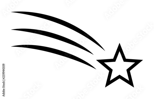 Shooting star / make a wish line art vector icon for apps and websites