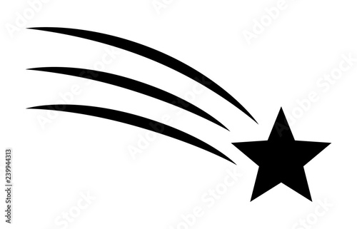 Shooting star / make a wish flat vector icon for apps and websites