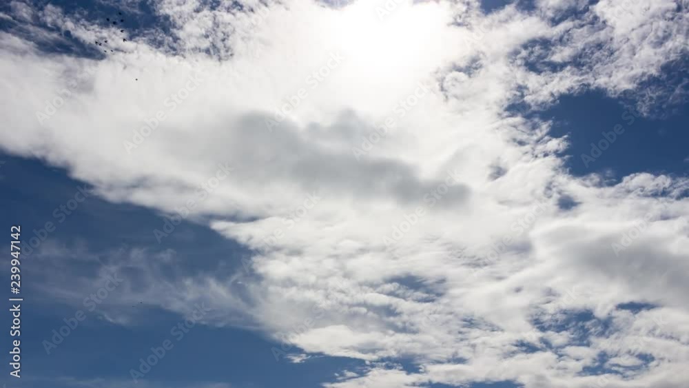 Clouds moving fast and blue sky - time lapse Clouds moving fast and blue sky - time lapse