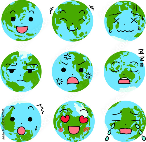 Facial expression of a eco round earth set