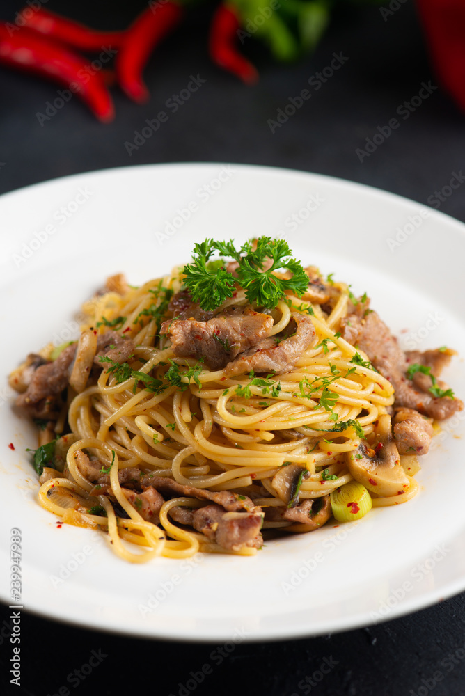  spaghetti with iberico pork