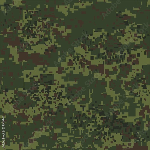 Digital pixel camouflage seamless pattern for your design. Vector Texture