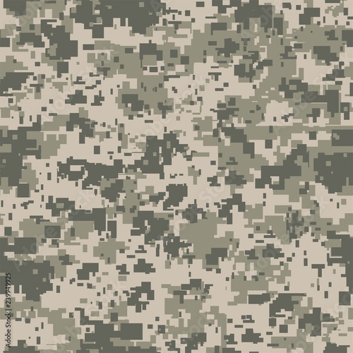 Digital pixel camouflage seamless pattern for your design. Vector Texture
