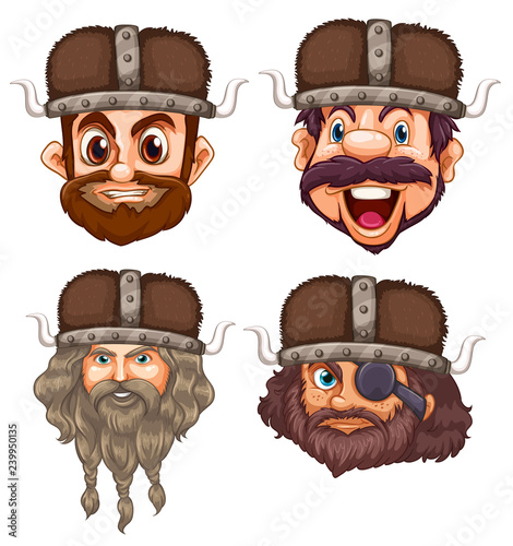 Set of viking head