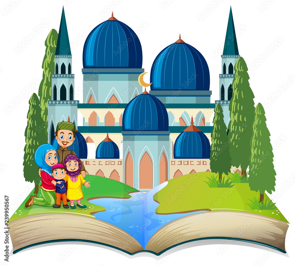 An open book muslim theme An open book muslim theme