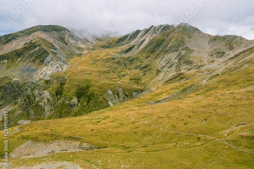 A cloudy day in the mountains. photo