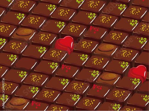 チョコレート　背景イラスト