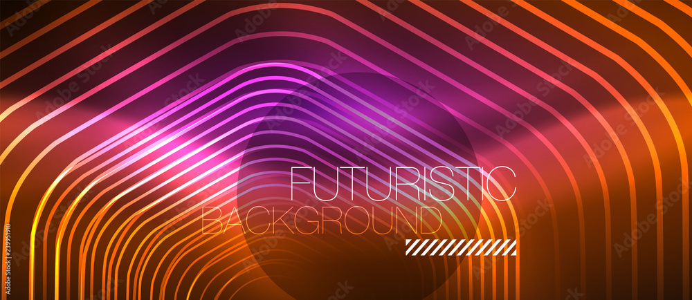 Neon glowing wave, magic energy and light motion background. Vector wallpaper template Neon glowing wave, magic energy and light motion background. Vector wallpaper template