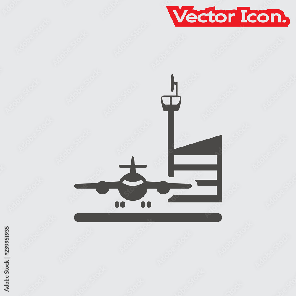 Obraz premium Airport icon isolated sign symbol and flat style for app, web and digital design. Vector illustration.