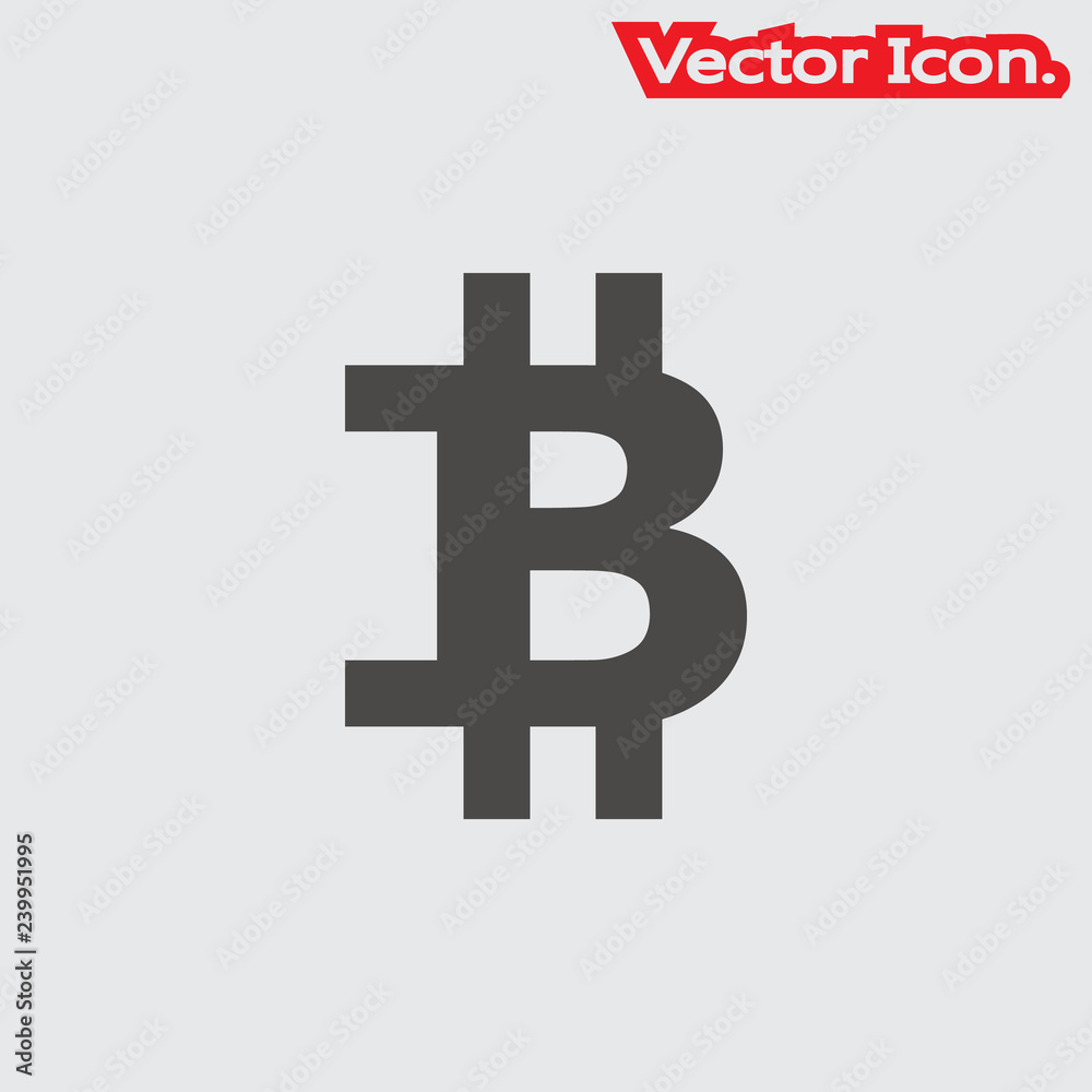 Bitcoin icon isolated sign symbol and flat style for app, web and digital design. Vector illustration.