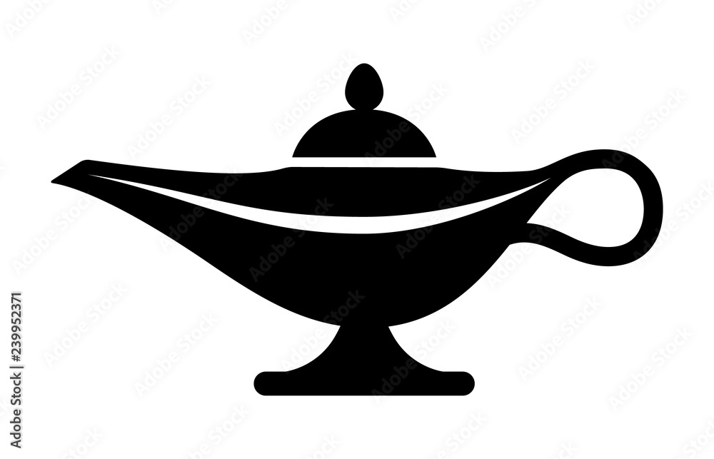 Magic lamp of the genie jinn flat vector icon for apps and games Stock  Vector | Adobe Stock