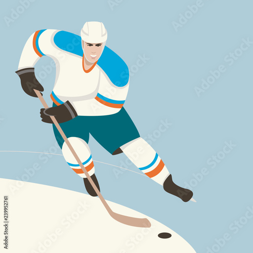 hockey player ,vector illustration ,flat style, 