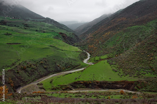 Autumn landscape of Talysh mountains, Azerbaijan photo