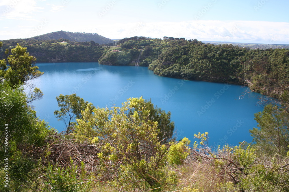 Mount Eccles National Park. Volcanic lake in old crater. Lake Surprise, Australia