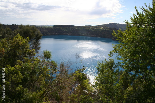 Mount Eccles National Park. Volcanic lake in old crater. Lake Surprise, Australia