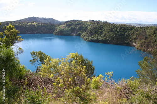 Mount Eccles National Park. Volcanic lake in old crater. Lake Surprise, Australia photo