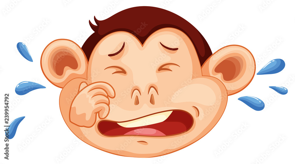 A monkey crying face A monkey crying face