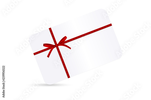 Geschenkkarte Gutschein mit roter Schleife