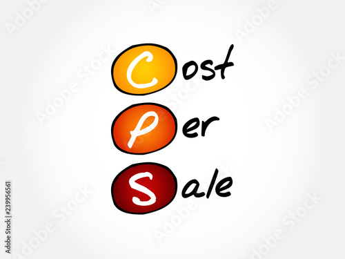 CPS - Cost Per Sale acronym, business concept background