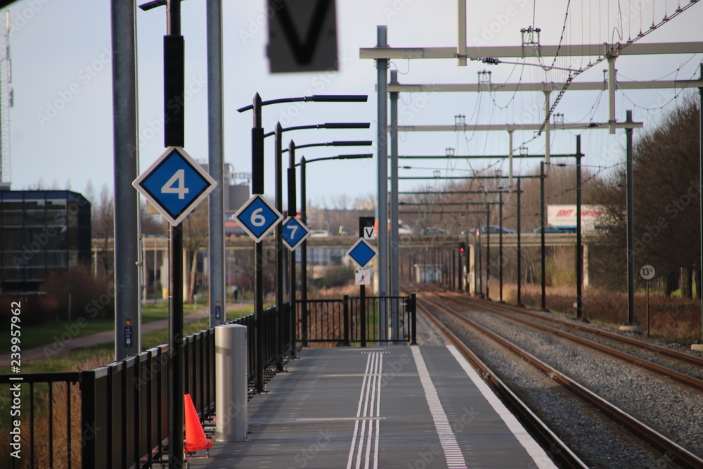 Dec 9th 2018 - Bleiswijk The Netherlands - New railwaystation will be used from now on named Zoetermeer Lansingerland with later on also light rail randstadrail on first floor Dec 9th 2018 - Bleiswijk The Netherlands - New railwaystation will be used from now on named Zoetermeer Lansingerland with later on also light rail randstadrail on first floor