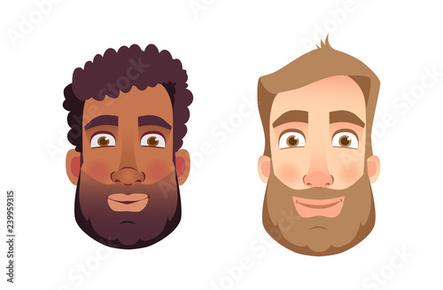emotions of man face set