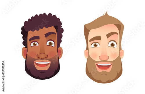 emotions of man face set