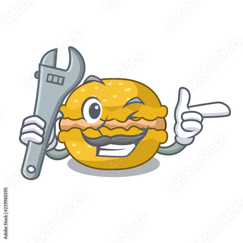 Mechanic macarons banana in shape a cartoon