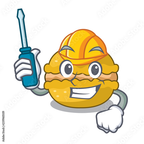 Automotive macarons banana in shape a cartoon