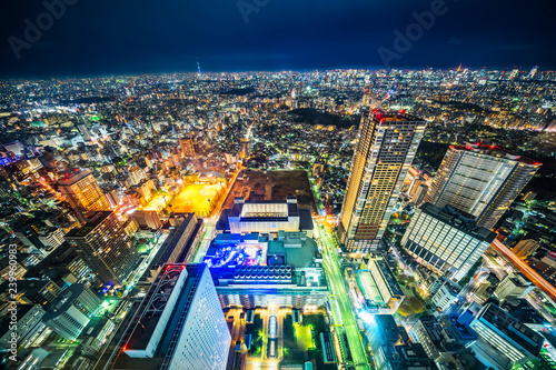 city skyline night view in bunkyo, Tokyo, Japan