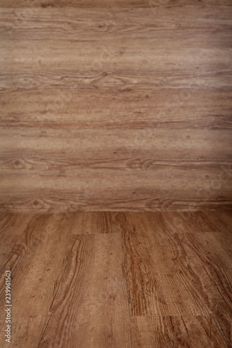 Wooden oak floor, with the floor in the foreground in focus
