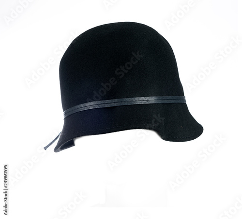 Retro styled woman hat isolated on white background. 