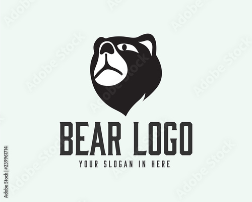 cool head bear logo design inspiration