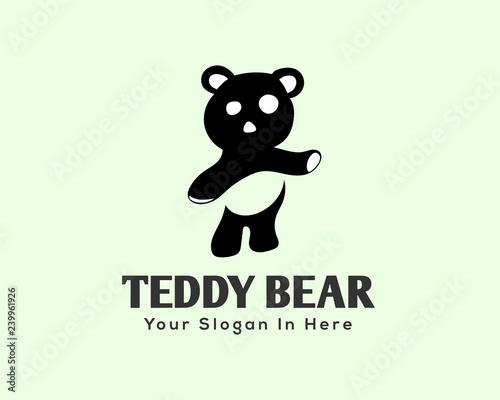 cute doll bear sitting logo design inspiration